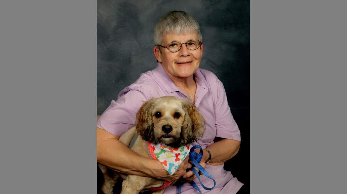 Virginia Ohren with her dog Honey