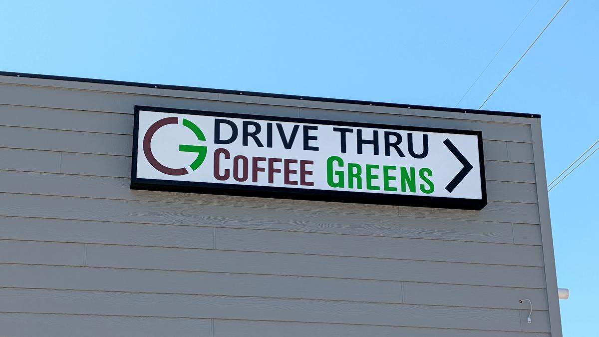 New signage was installed at the site of Moe's Southwest Grill in Belleville. The building will also house Café Coffee Greens.