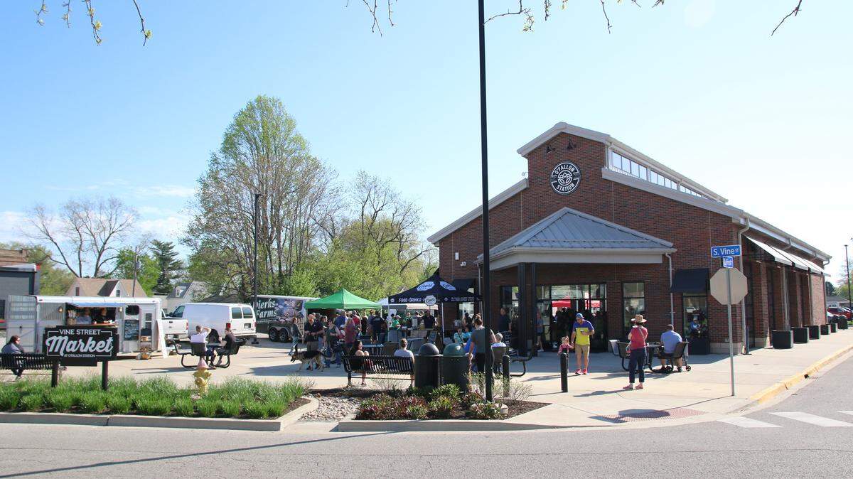 The Vine Street Market has been open for five micro markets before it officially opens the market season May 13. This is a scene from April 15.
