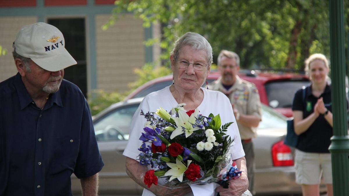 Betty Osborne was president of the O'Fallon Woman's Club in 1968 when Memorial Corner continued carrying on a tradition of honoring O'Fallon's fallen soldiers. She was honored during the 50-year anniversary re-dedication of Memorial Corner in May at the corner of S. Lincoln Avenue and First Street in O'Fallon.