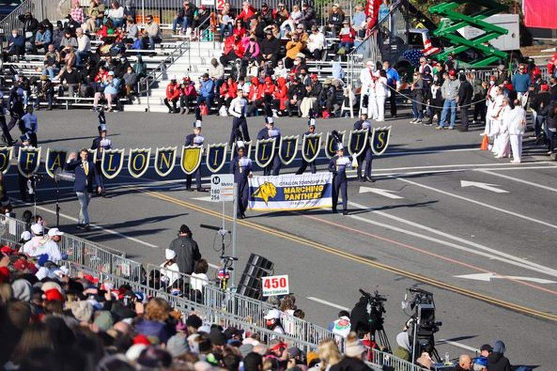 The O’Fallon Township High School Marching Band participates in the 108th annual Tournament of Roses Parade in Pasadena, California. The Marching Panthers played Journey’s “Don’t Stop Believing” and W.C. Handy’s “St. Louis Blues” as they marched the 5.5-mile parade route down Colorado Boulevard as one of the 15 invited bands on New Year’s Day.
