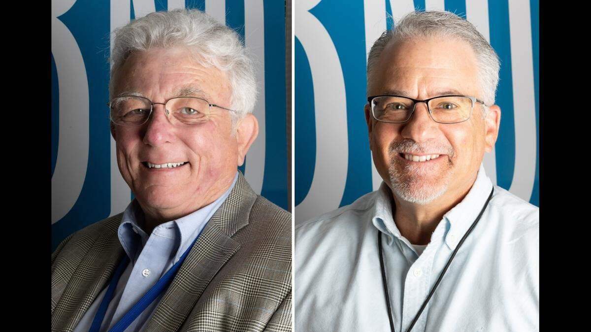 Jeffry Couch (left), longtime editor and general manager, will retire after 20 years at the BND. Todd Eschman has been promoted to succeed Couch after his departure on Aug. 23.