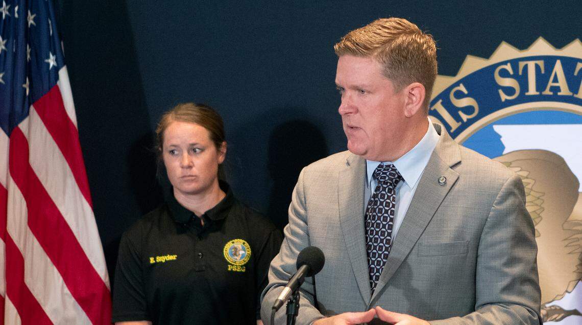 Illinois State Police Director Brendan F. Kelly speaks about the success of recent firearm enforcement details held across the state from June 16 through July 31, 2022, along with southern Illinois specific statistics. The details aimed to bring people into compliance with firearms laws and keep firearms out of the hands of those who pose a significant threat to themselves or others.