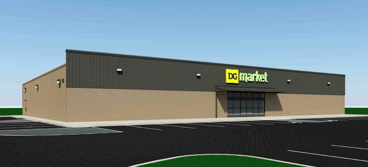 Rendering of the proposed DG Market on Belleville’s West Main Street from the site plans submitted to the City Council
