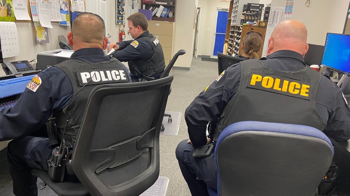 This file photo shows the tight conditions inside the Shiloh Police Station. The Village Board, with help from a state allocation, is working on a new, more modern factility for Shiloh’s growing police force.