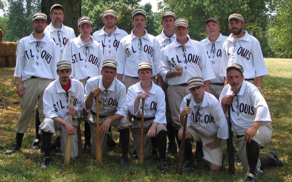A vintage base ball game between the Belleville Stags and St. Louis Brown Stockings (pictured) takes place Saturday at Winston Brown Recreation Center in Edwardsville.