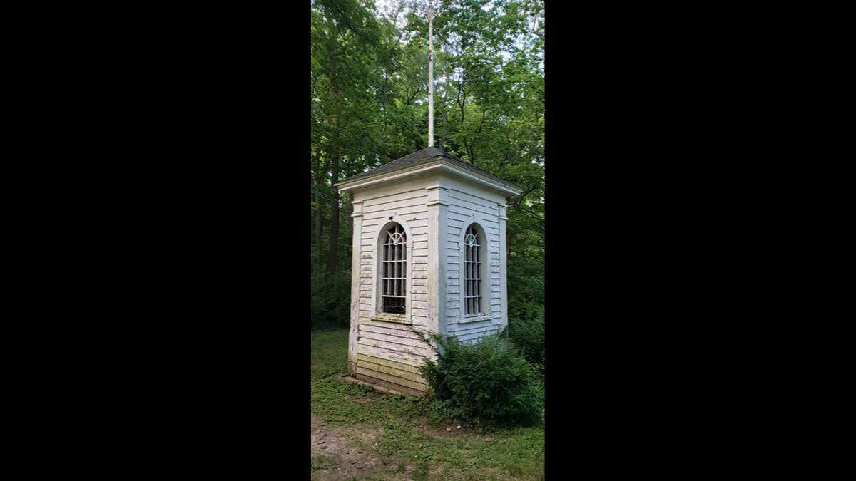 The bell tower suffered some deterioration and vandalism and was in poor shape as of 2020.