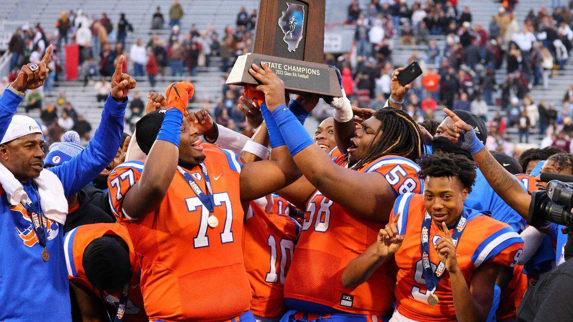 The sweet taste of victory! East St. Louis romps to 10th state football championship