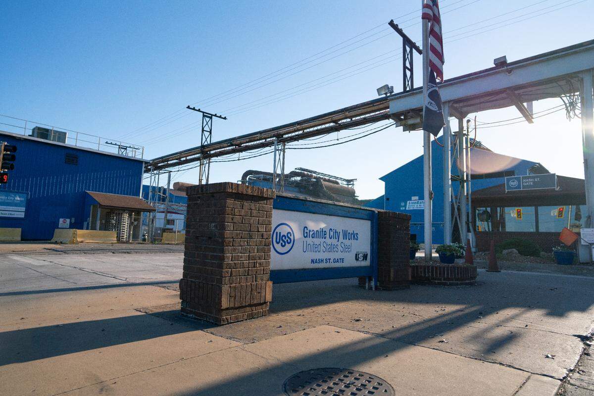Outside of the US Steel plant in Granite City, Ill. on Nov. 28, 2023.