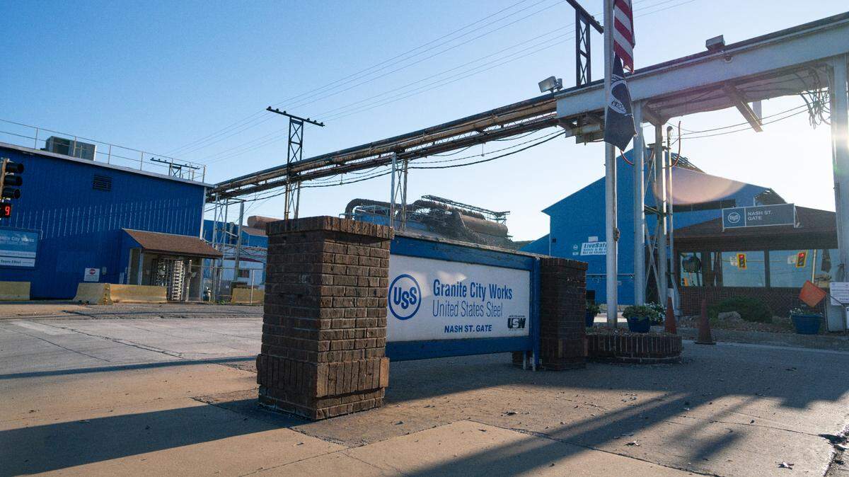 Outside of the US Steel plant in Granite City, Ill. on Nov. 28, 2023. US Steel recently announced the closure of the Granite City plant, laying off hundreds of workers.
