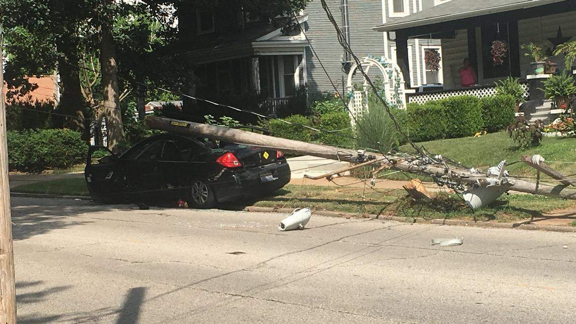 A crash shut down part of Lebanon Avenue in Belleville Wednesday afternoon.