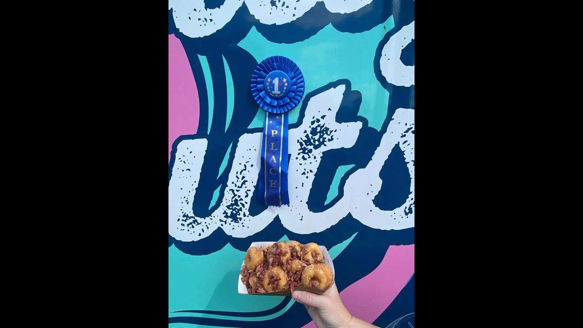 The Dippidy Donuts food truck won Best Dessert with its mini-donuts heaped with bacon for a sweet-and-salty treat. Photo provided