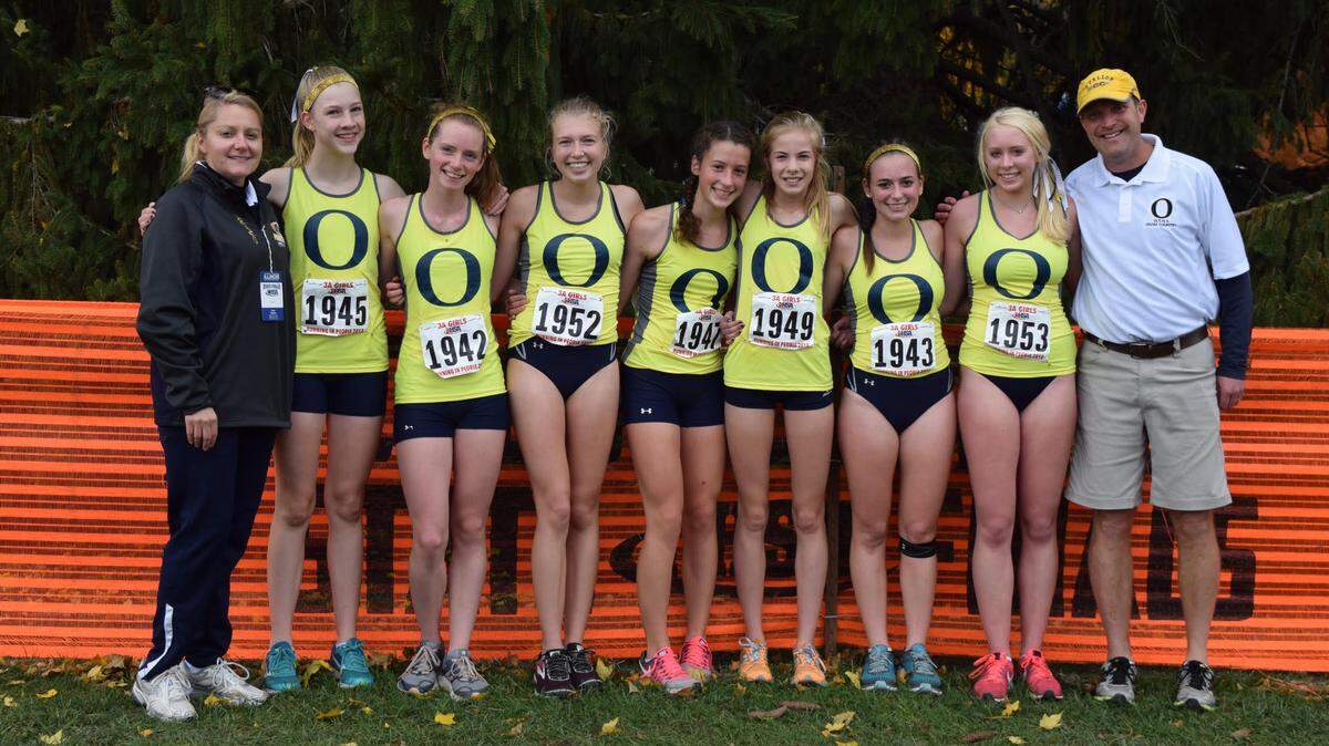 The OTHS girls cross country team competed at the IHSA Class 3A A State Meet in Peoria on Nov. 3.