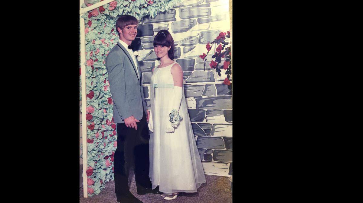 Senior Mike Morrison, 18, and sophomore Debbie Means, 15, are shown in their Mascoutah High School prom photo from May 3, 1969. Hours later, they were dead.