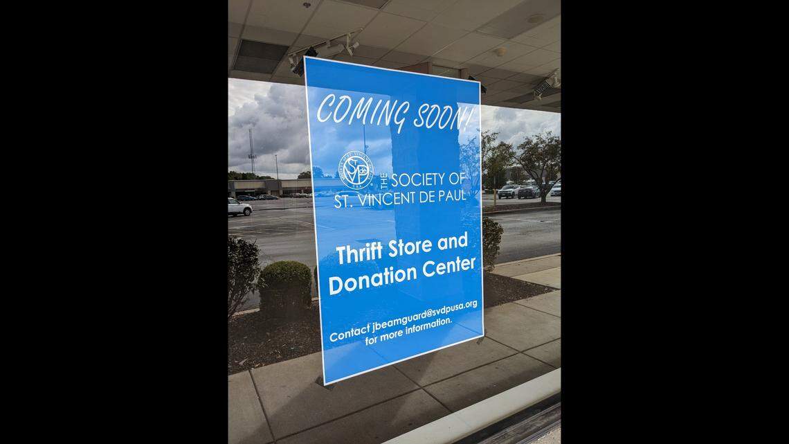 Signage for The Society of St. Vincent de Paul Thrift Store and Donation Center in Fairview Heights