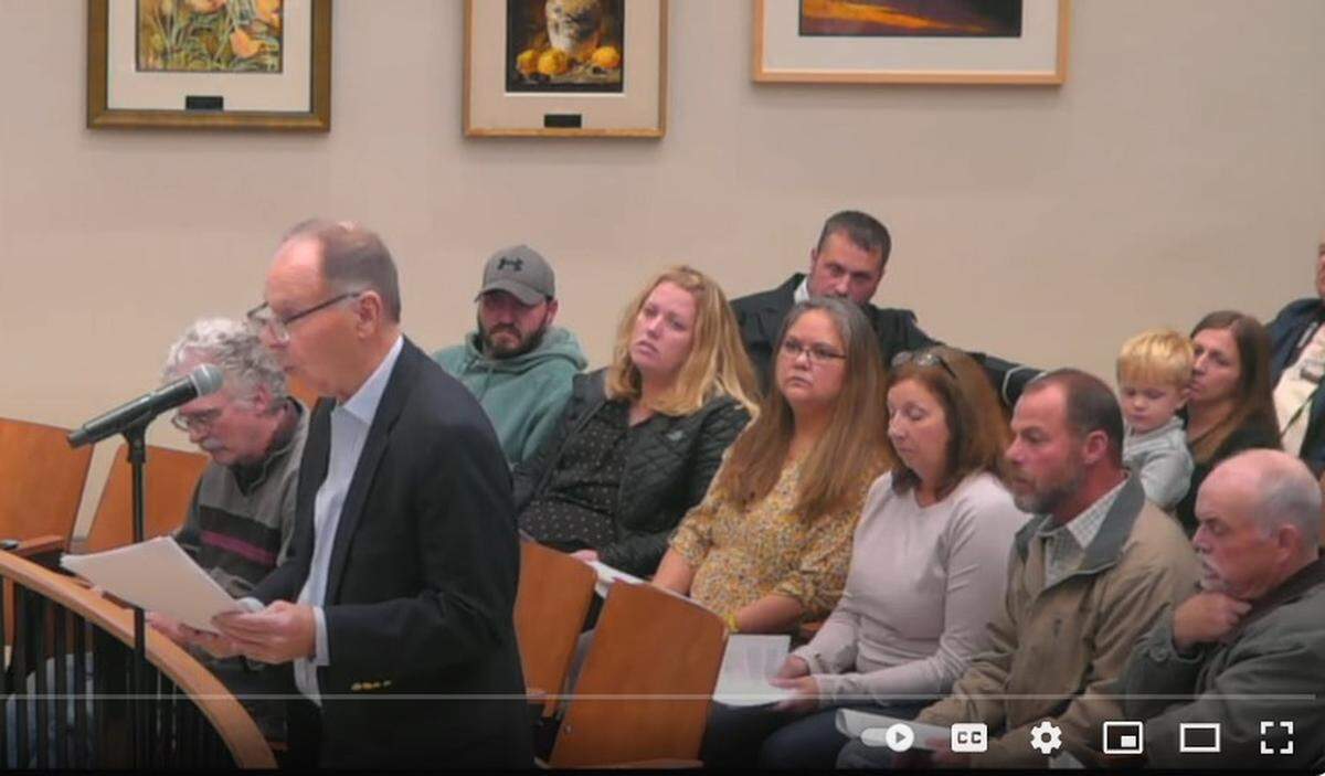 Bill Enyart, who became commander of George E. Hilgard American Legion Post 58 in rural Freeburg over the summer, speaks on an unrelated topic at a Belleville City Council meeting last year.
