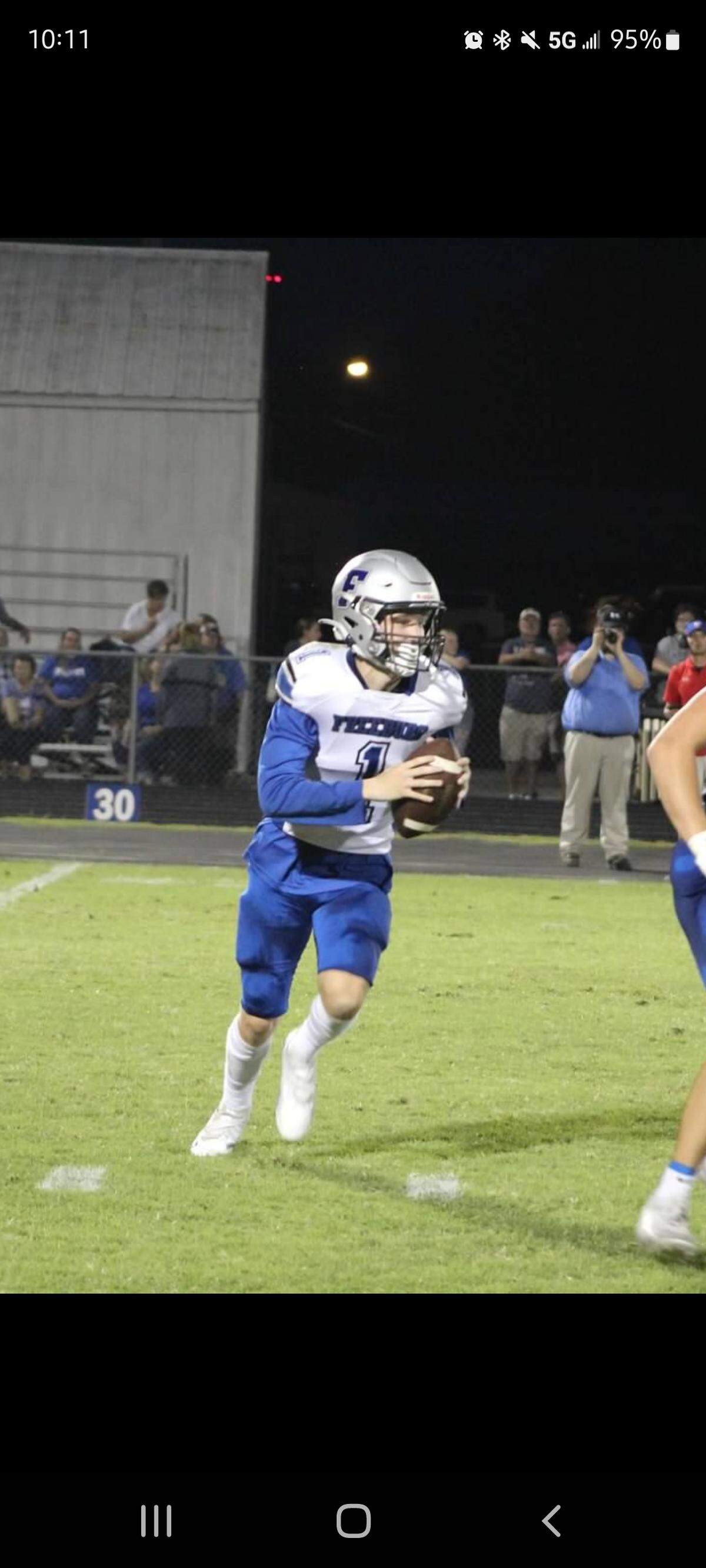 Cole Stuart of Freeburg High School is the winner of the latest Belleville News-Democrat Football Player of the Week high school poll, as selected by readers of bnd.com.