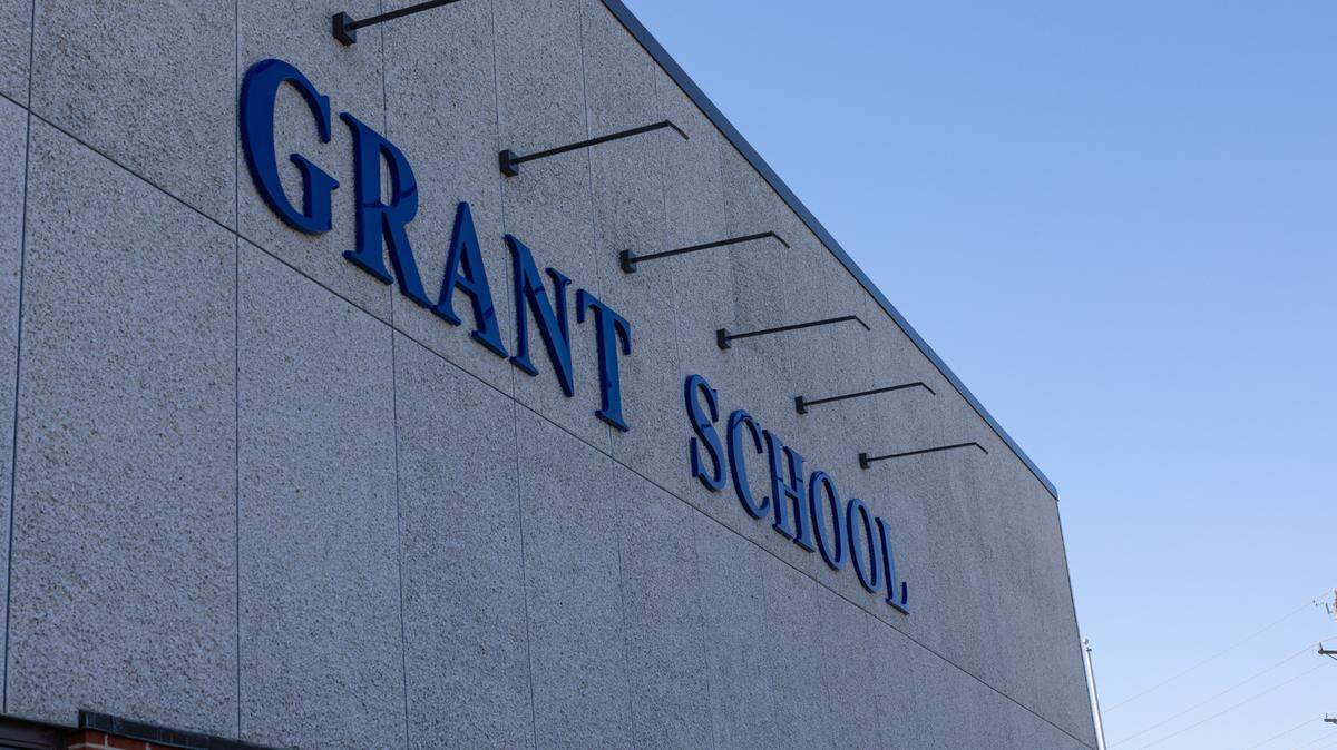Outside of Grant Middle School in Fairview Heights, Ill., on March 11, 2024.