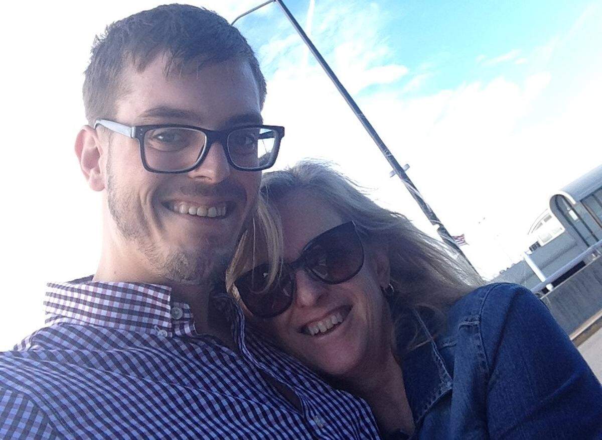 This selfie shows Ryan Raines, who died of a fentanyl overdose at age 26 two years ago, and his mother, Ann Raines, an accountant who lives in Caseyville.