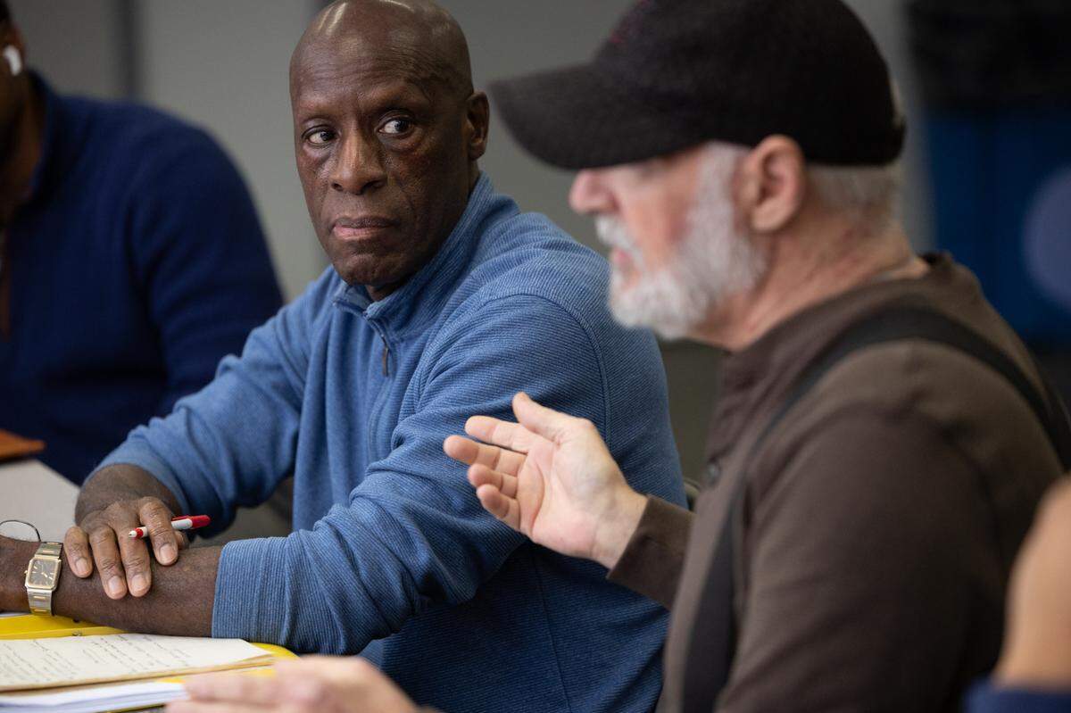 Larry Burgan points to Calvin Ratliff, a fellow employee at the former Dow Chemical Plant, a FUSRAP site known for decades of radioactive handling. The two are part of a coalition of former employees and residents who live near the former plant who have been exposed to radiation.