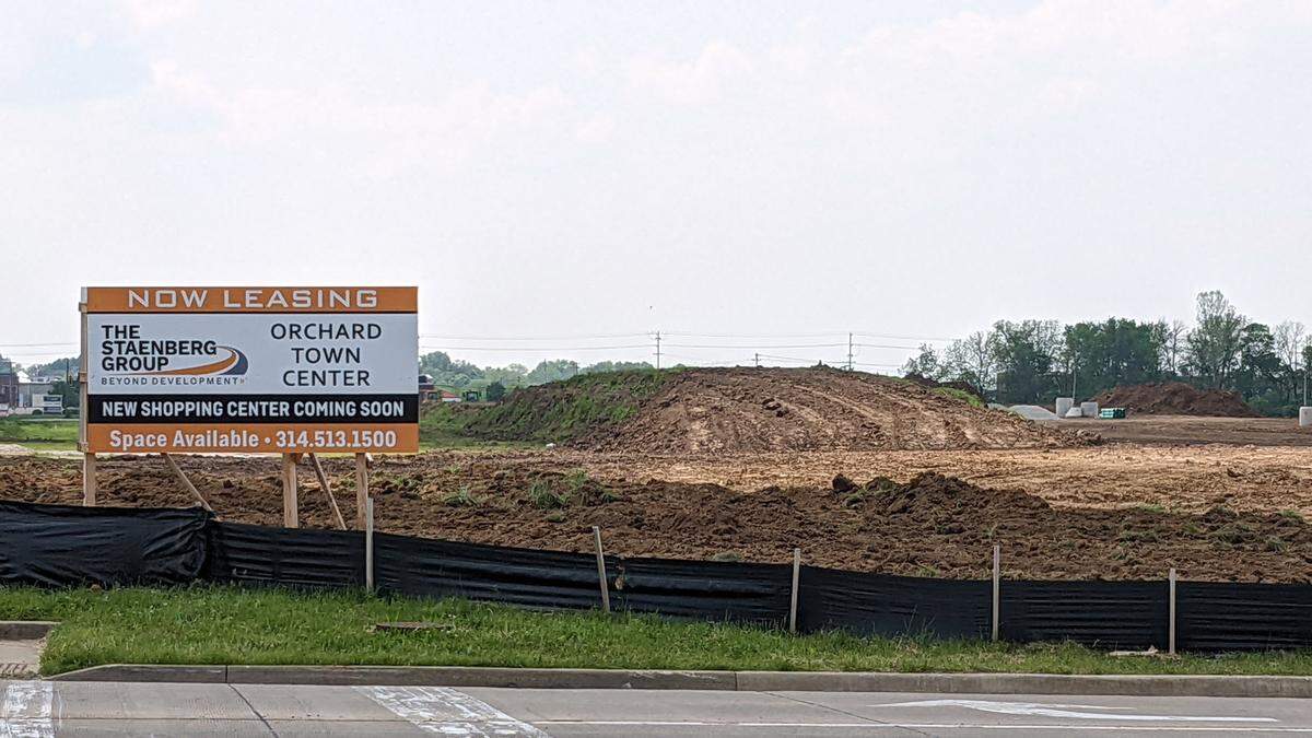 View of the Orchard Town Center site in Glen Carbon from the intersection of Troy Road and Governors Parkway