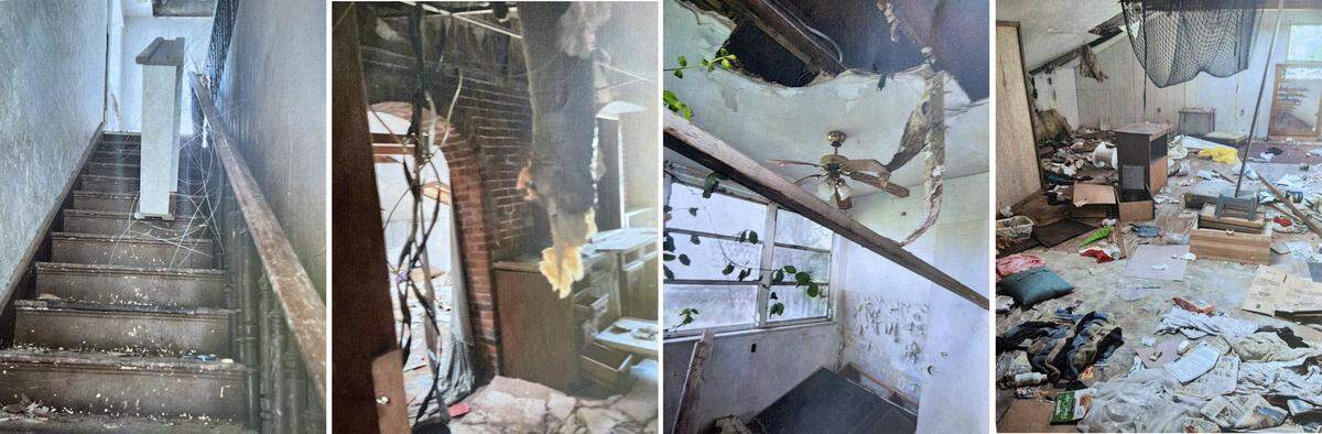 Photos taken by Scott Tyler, Belleville’s director of health, housing and building, show debris and damage inside a home at 321 W. C St. Officials obtained a court order to demolish it.