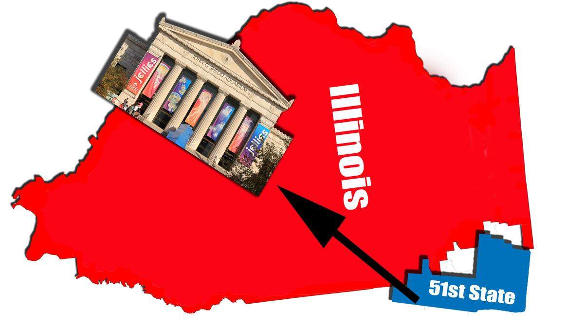 Three downstate Illinois House members introduced a bill to encourage Chicago to become its own state. Sounds good, but we'd like the Shedd Aquarium in the settlement.
