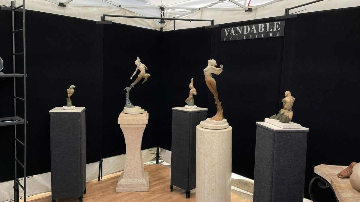 Here is some of Seth Vandable’s work on display Sunday at Belleville’s Art on the Square. Vandable won Best of Show and with it, $5,000 and an invitation to attend the event again in 2024. Thousands attended the show around Public Square in downtown Belleville since late Friday afternoon. It ended Sunday.