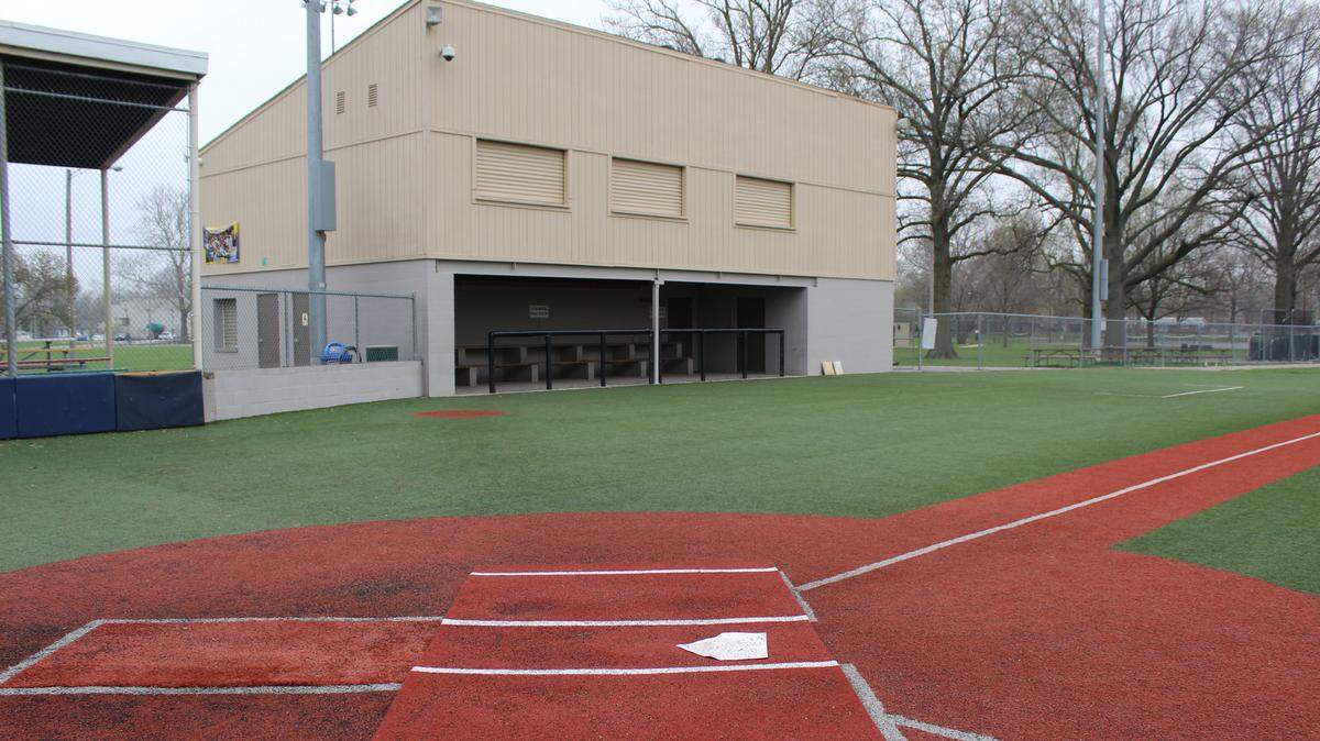 The press box on the third-base side of Blazier Field at O'Fallon Community Park was built in 2007 with a home-team dugout, concession stand, ground-level storage and a large press box up top. The building is being investigated by the Illinois attorney general's office because additions made in 2010 made it noncompliant with state accessibility laws.