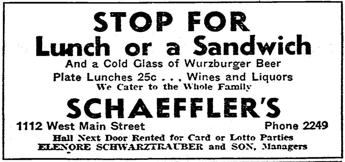 A display ad for Schaeffler’s from the Belleville Daily News-Democrat, June 22, 1934