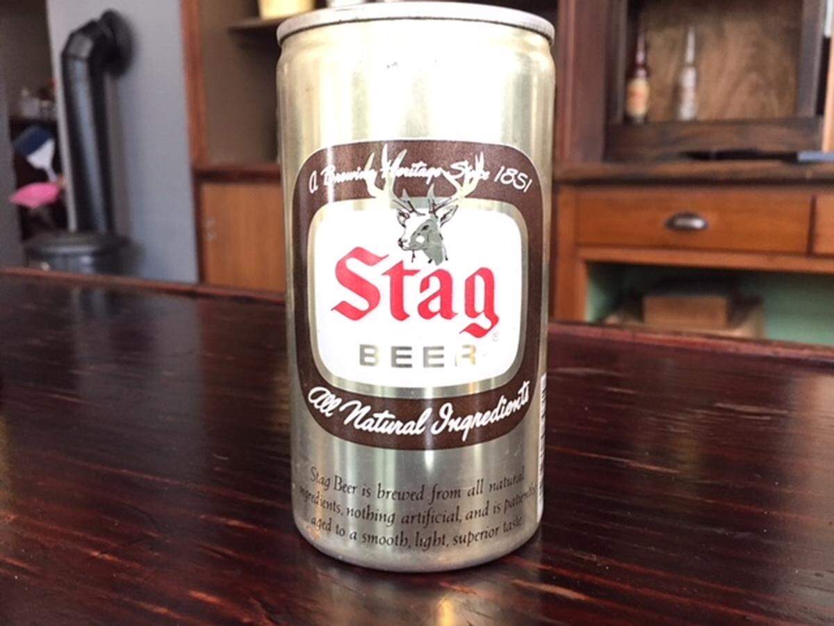 This 1984 Stag Beer can was produced when the G. Heileman Brewing Co. owned the brand, according to brewery historian Donald Roussin. The can is part of the Belleville Historical Society’s collection.