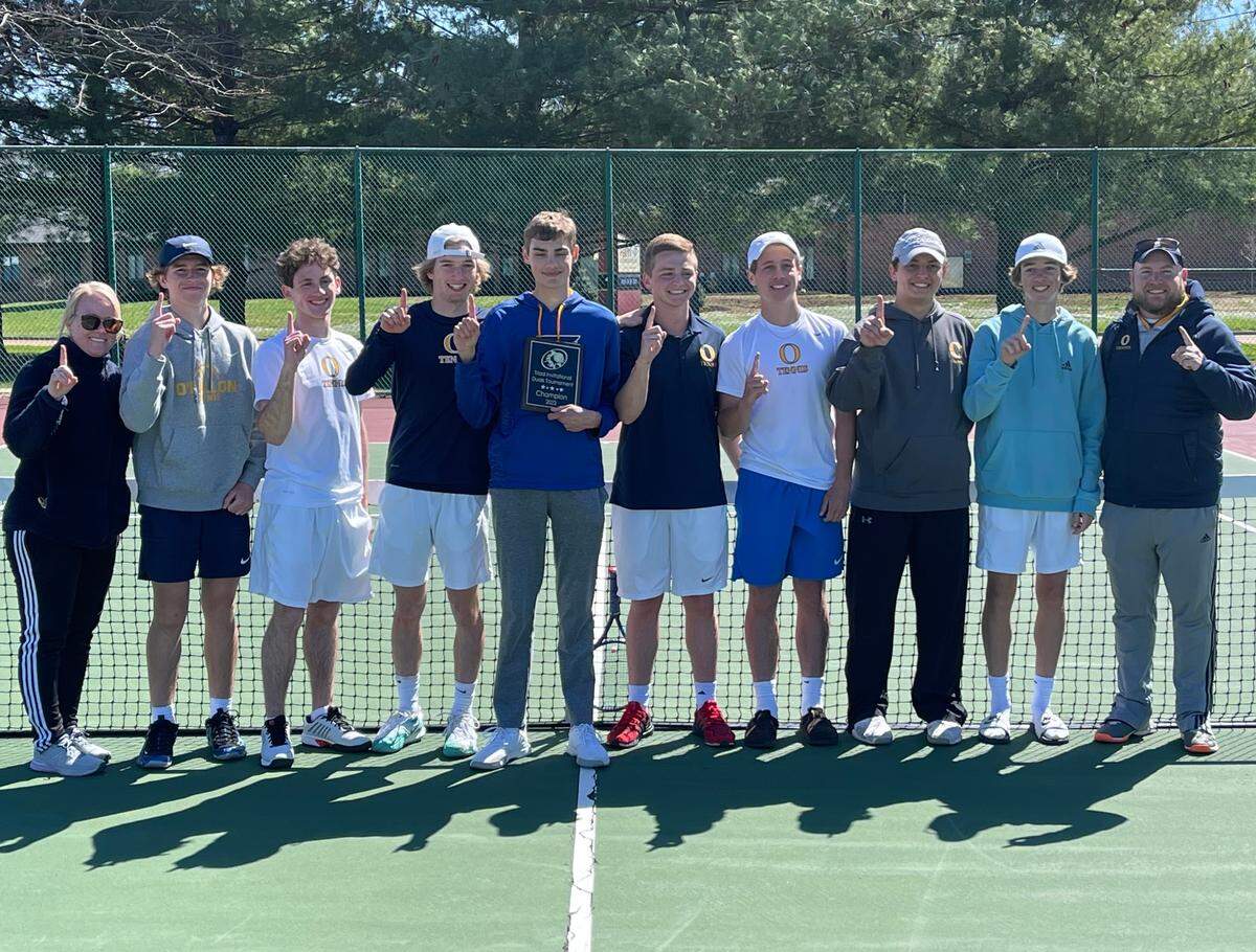 The O’Fallon boys tennis team continued their impressive 2022 spring campaign, capturing first place in their draw in the Triad Tournament on Saturday, April 9.