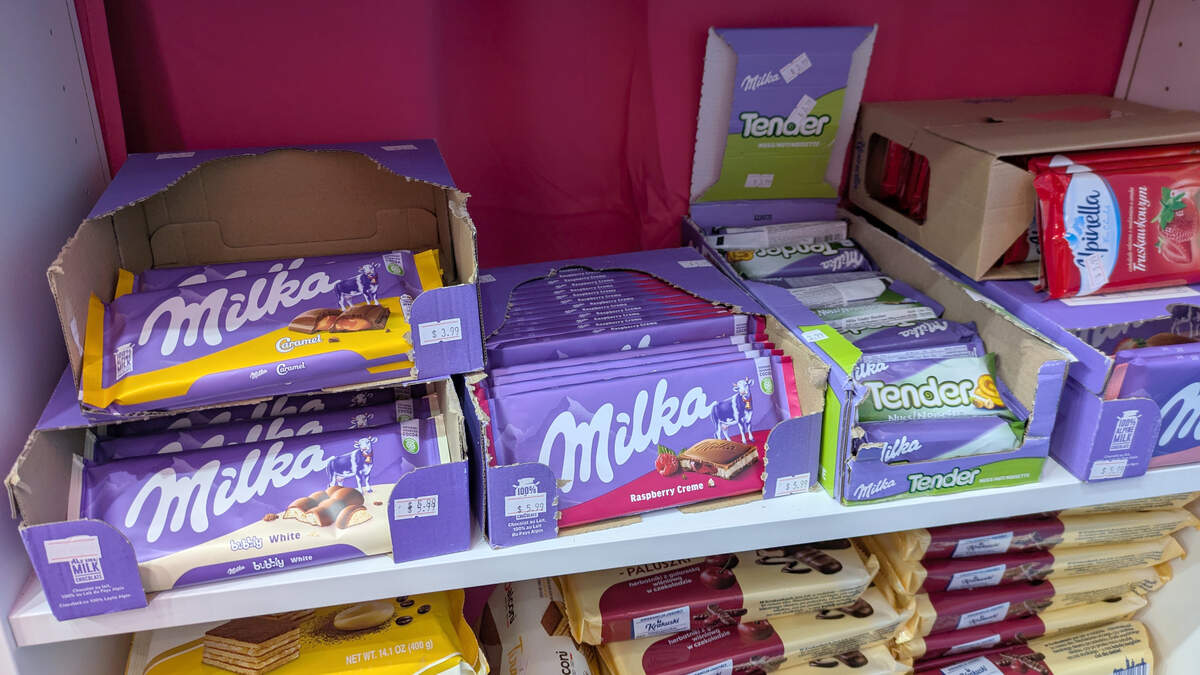 Milka chocolates at Exotic Snack Guys at St. Clair Square mall