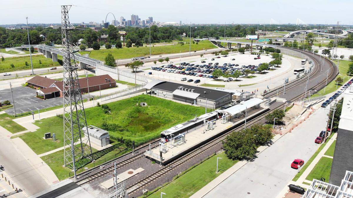 View of the Emerson Park Metrolink station in East St. Louis.
