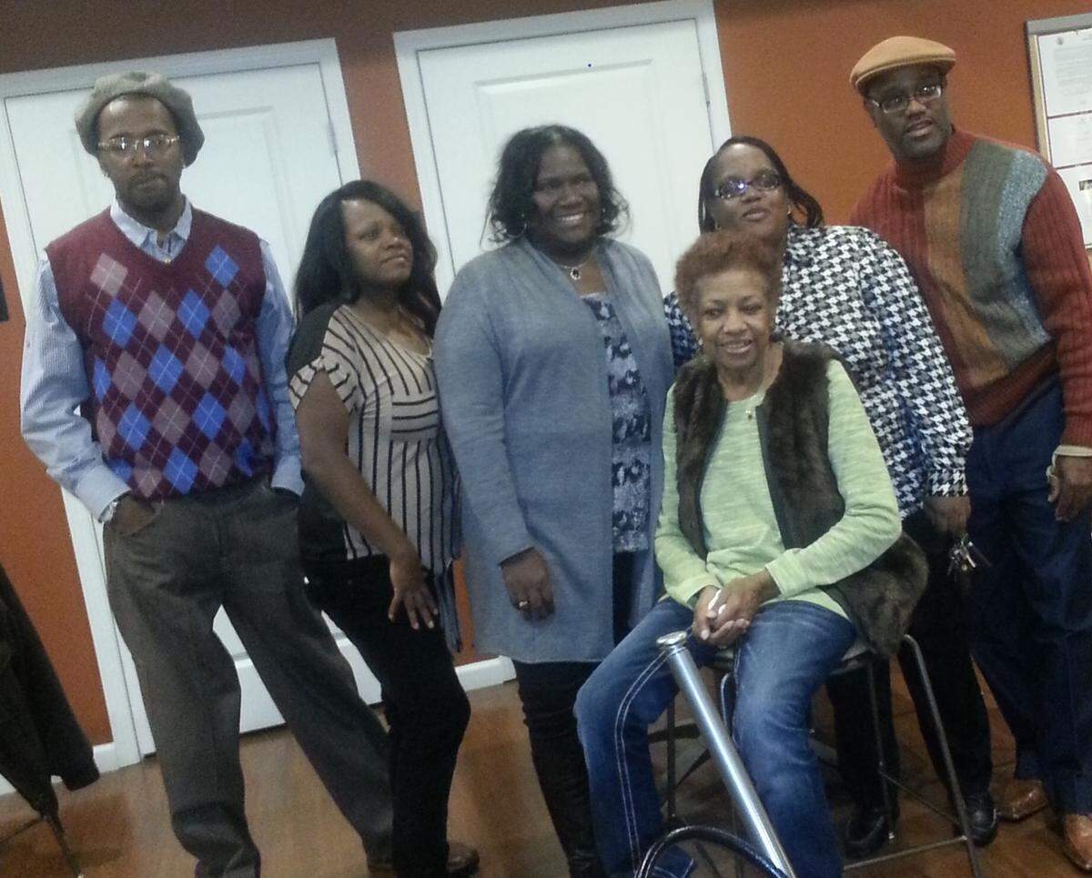 Calvin Tally, left to right, poses with sisters Melanie Tally, Lorri Maxey and Tracie Bryant, brother Robbie Tally and mother Doris Tally in front. Calvin and Melanie are now deceased.