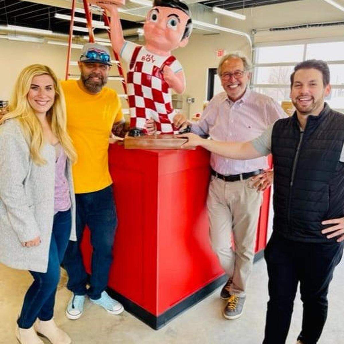 Hi-Pointe Drive-In has opened its first Illinois location at 630 W. U.S. 50 in O’Fallon. The St. Louis-based burger and sandwich joint was created by the team behind Sugarfire Smokehouse and Chicken Out. Pictured, from left, are owners Jackie Roach, Mike Johnson, Charlie Downs and Ben Hillman.