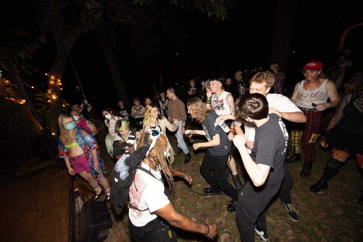 The crowd dances during a performance at the Nunnery. “Most shows we’ll get like thirty to forty people,” said organizer Richard Summitt.