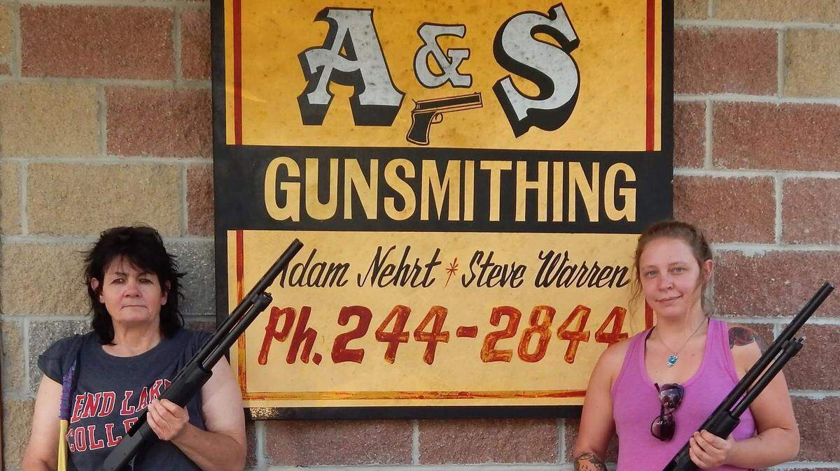 Two of the four women who have received free shotguns from Help 50, according to Robert Bertrand. He says A&S Gunsmithing in Mt. Vernon is providing its services free, Bertrand says.
