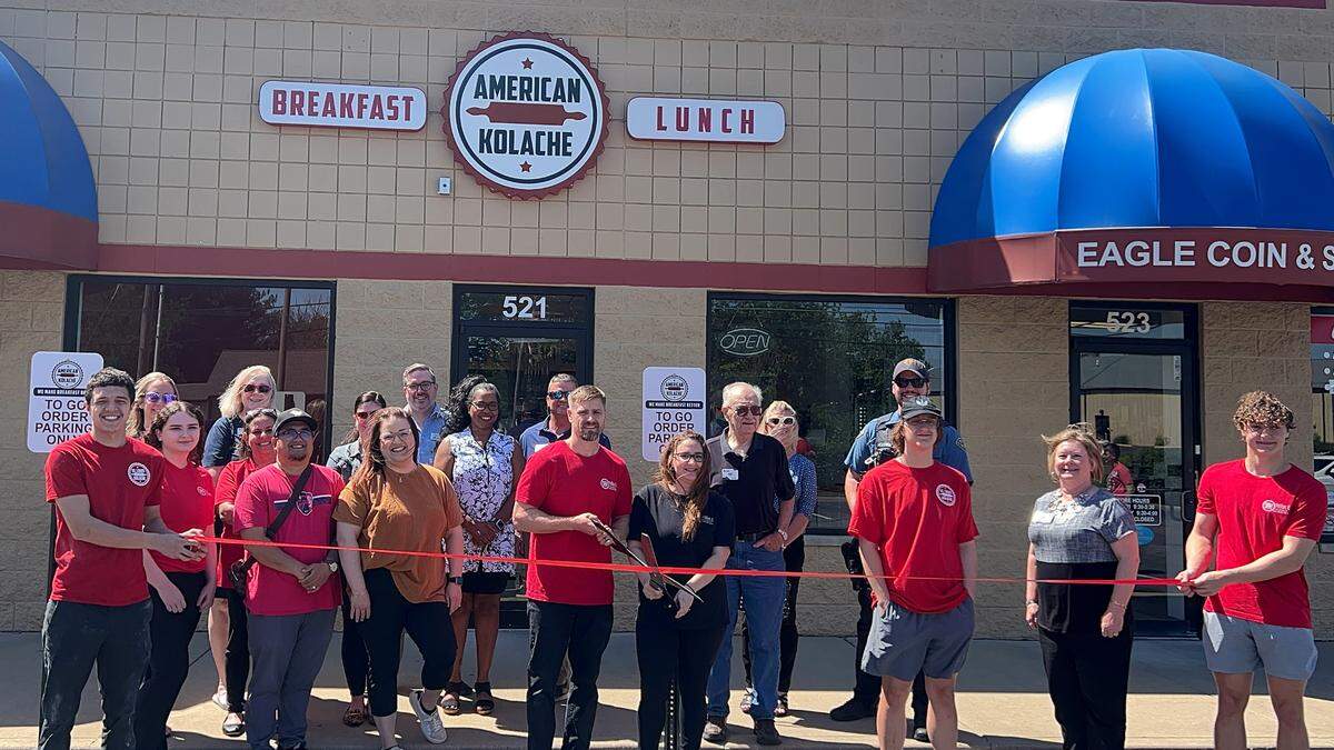 American Kolache owners, John and Jessica Simbeck, celebrated a their business with a ribbon-cutting in May.