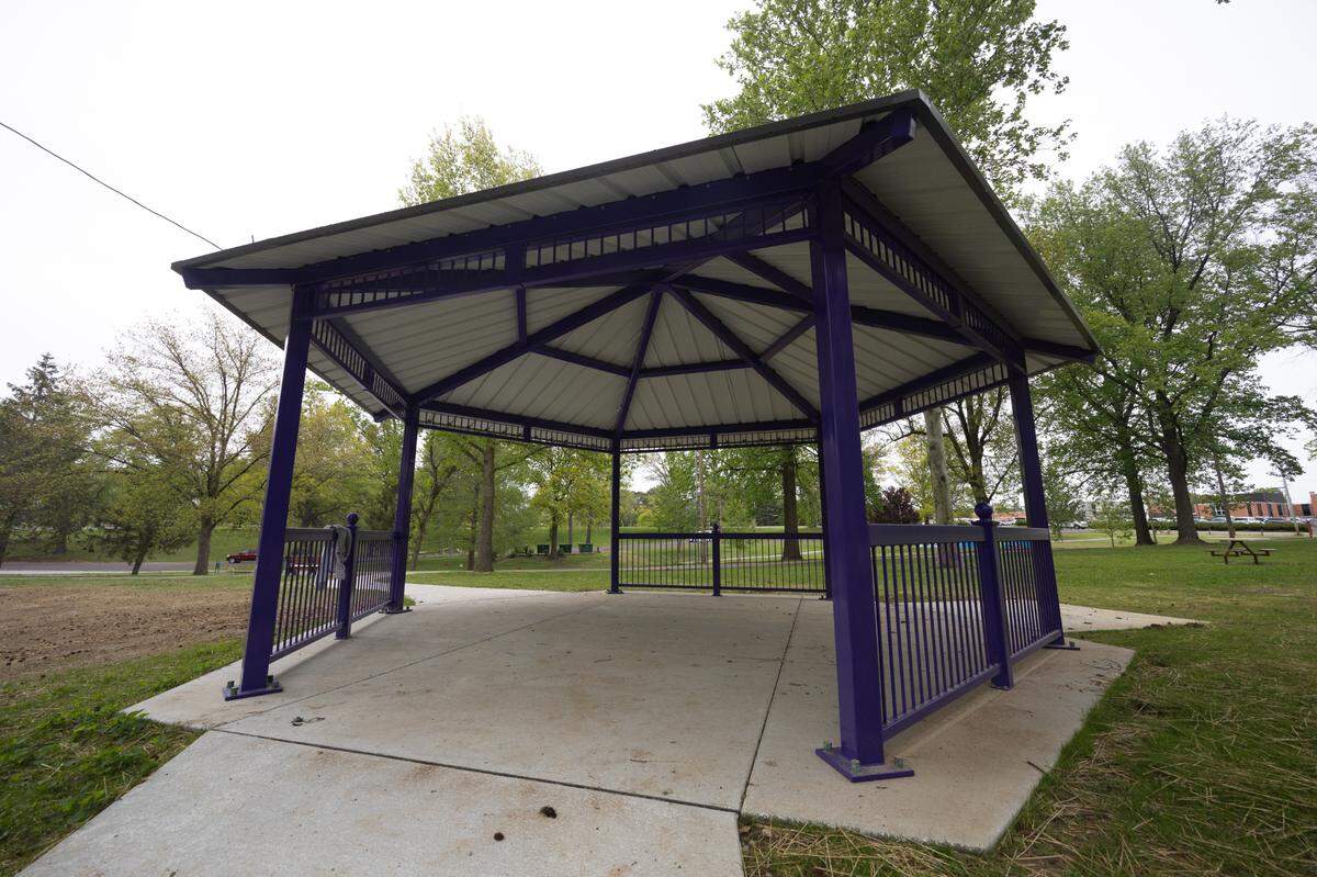 A newly built gazebo in Bellevue Park in Belleville.