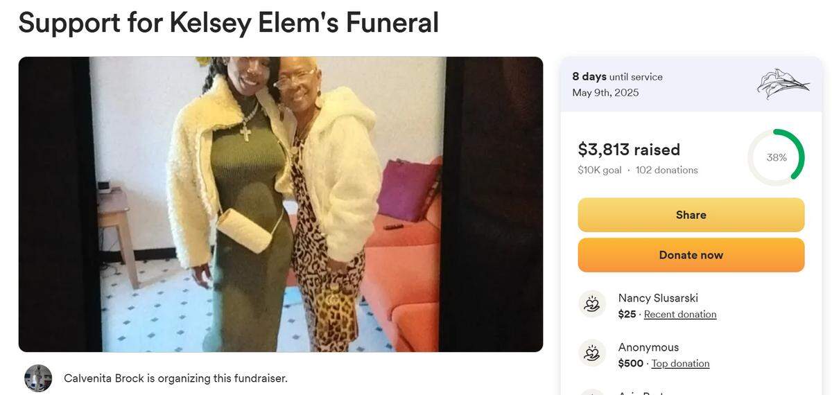 Calvenita Brock, shown here with her daughter, Kelsey Elem, started a GoFundMe campaign to pay for her funeral expenses. Elem was shot and killed last week.