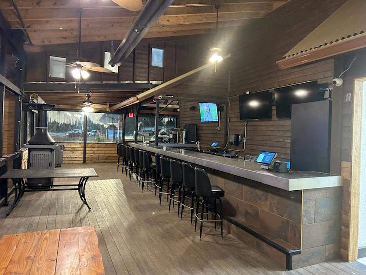 A look at the bar in the enclosed patio at Mac's on Main