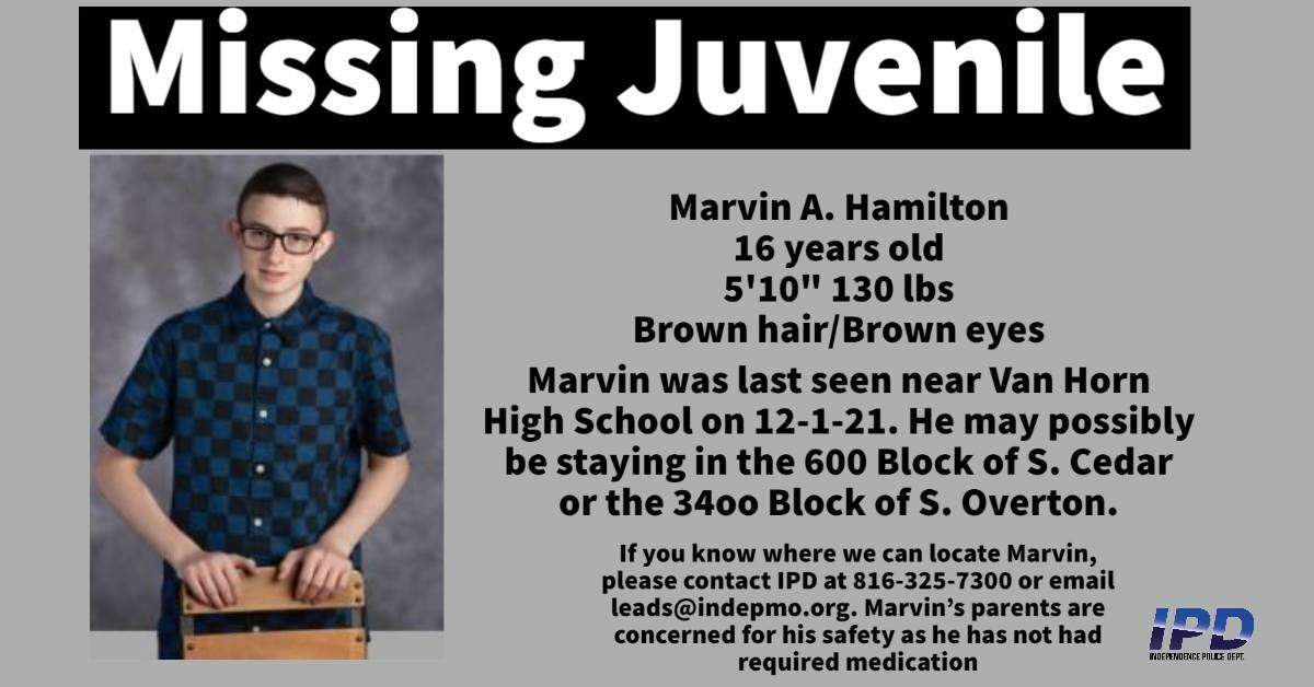 The Independence Police Department is asking for the public’s help after a 16-year-old went missing in December.