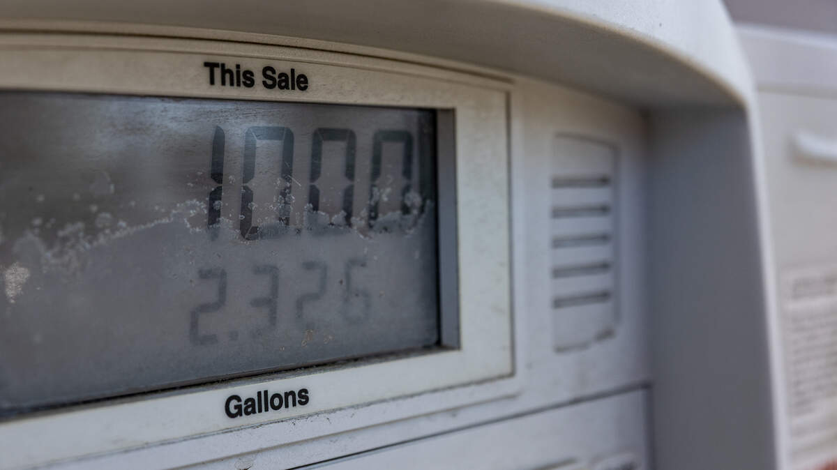 A the pump of a Circle K in Belleville is seen April 20, 2026.