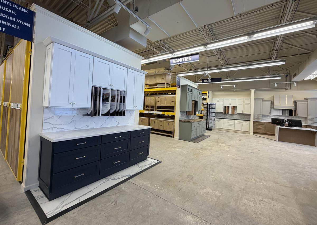 Cabinet and vanity displays at Home Outlet
