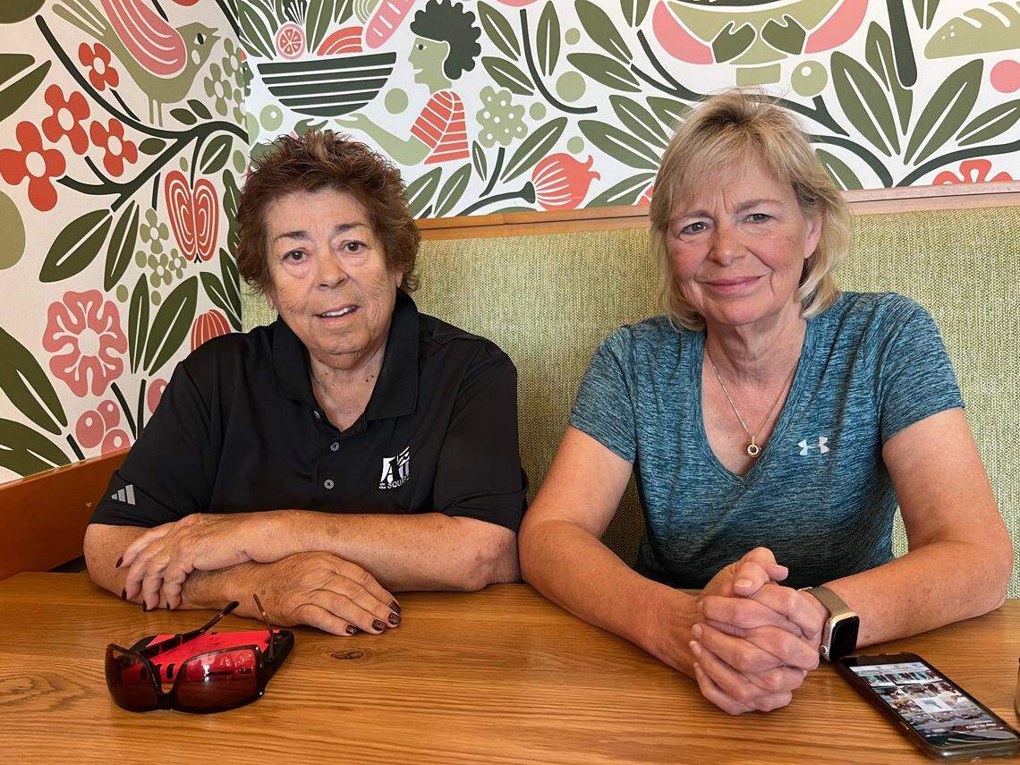 Carol Bartle, left, and Stephanie Dorris have served as co-directors of Art on the Square for three years. Bartle became a volunteer in 2002, the show’s first year. Dorris got involved in 2014.