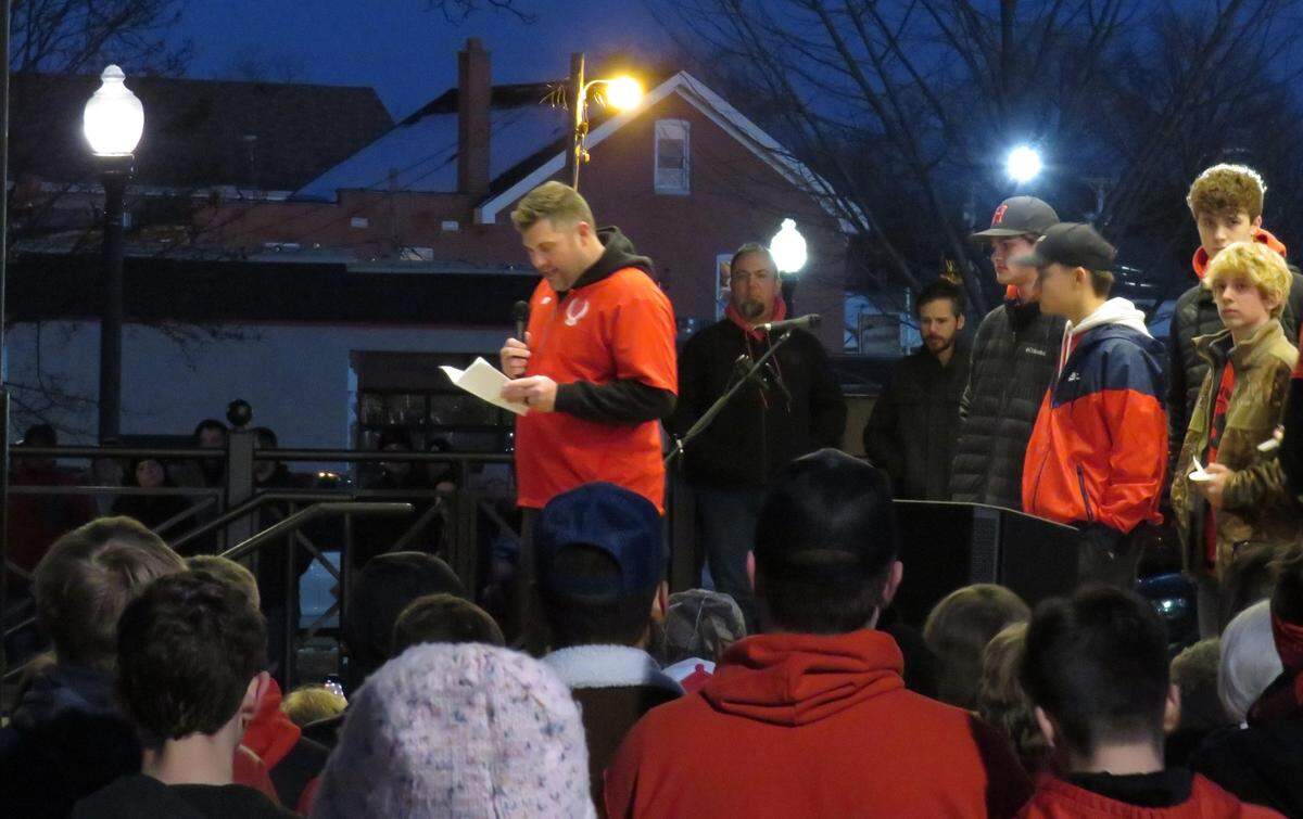 Carson Baer thanks members of the Highland community for their support as his brother, Brayden Baer, fights for his life after a serious car crash last week.