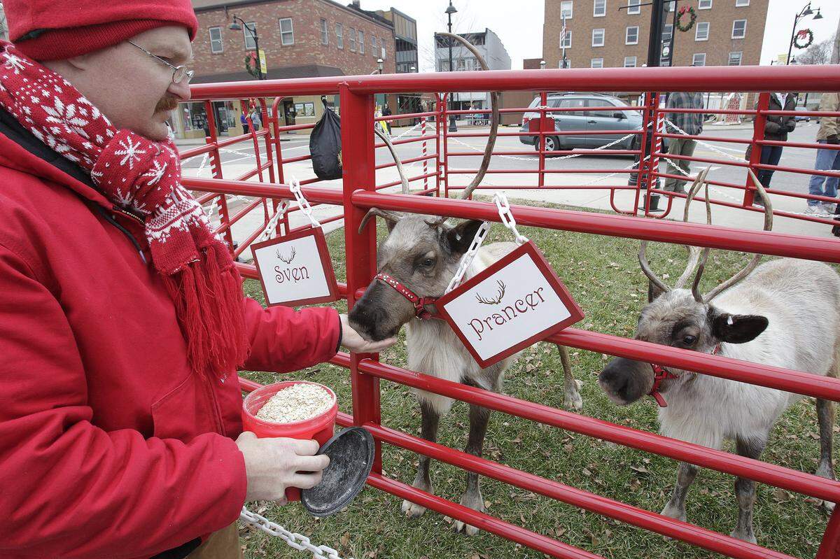 Friday from 2 to 5 p.m. is the public’s last chance to see the live reindeer at the Christkindlmarkt. The market will be open through Sunday.