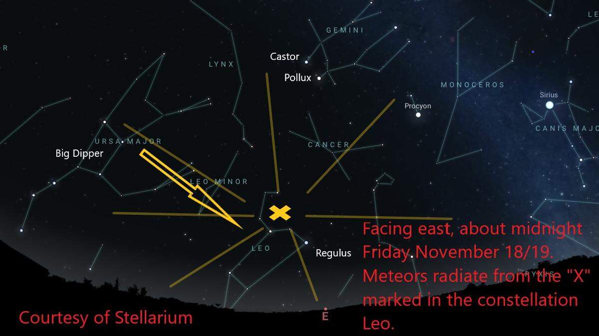The Leonid meteor shower may peak late Friday night and early Saturday morning in the St. Louis region.