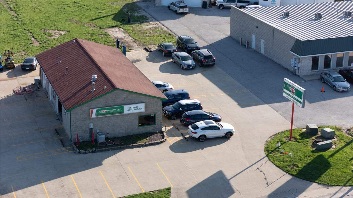 This drone photo shows 1st Class Auto Service, which has operated at 2339 Old Collinsville Road for about two years.